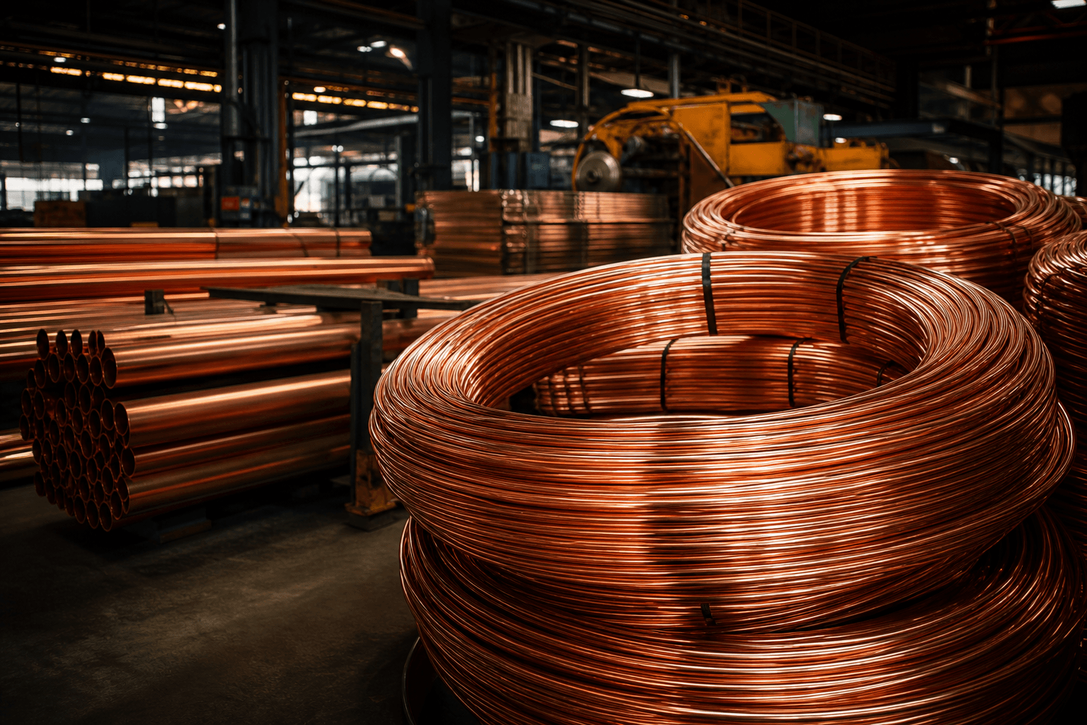 Copper coils and tubes production