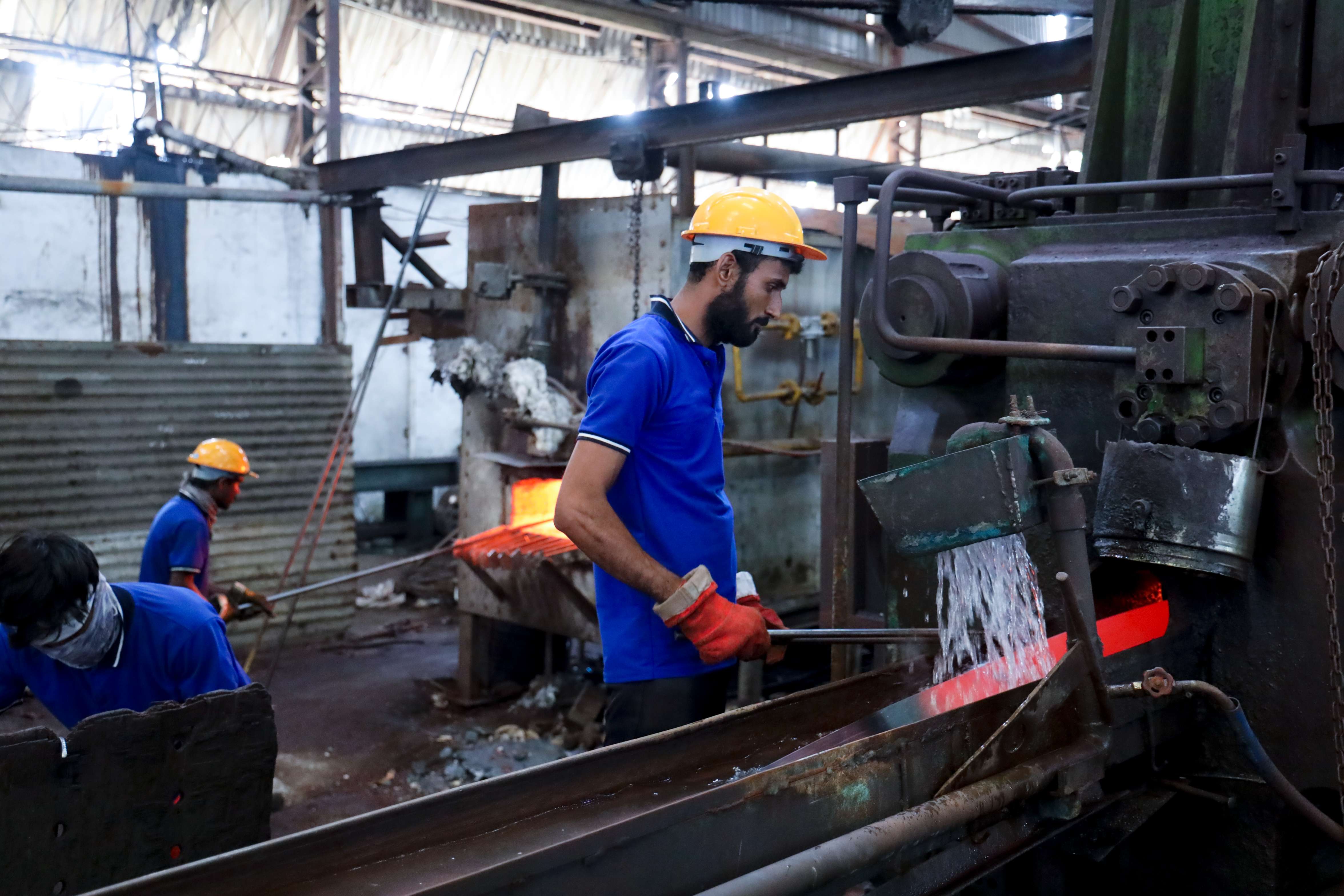 Copper bus bars and rods in manufacturing plant